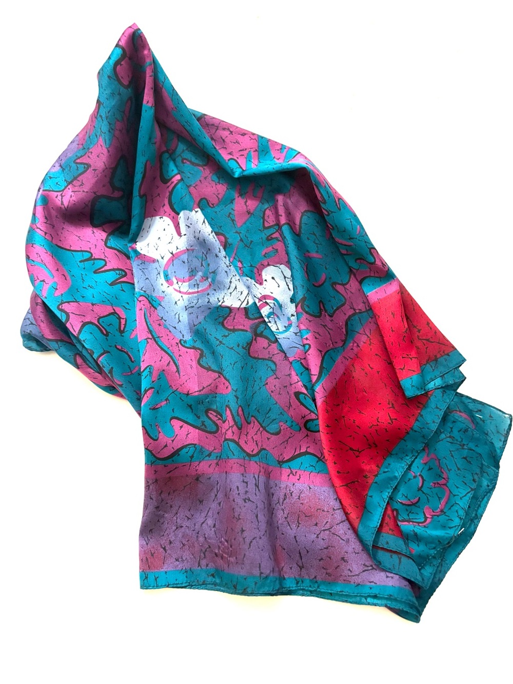 GERARD L.Y. PARIS 100% Silk Scarf, purple and blue